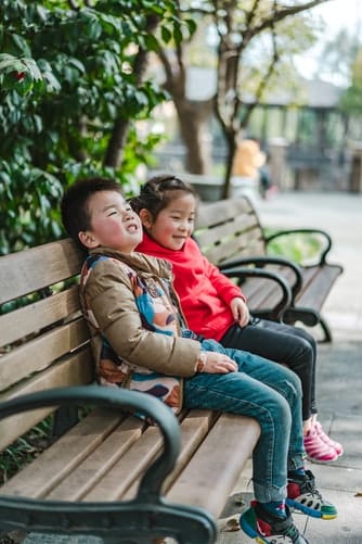 Children Sitting In Chaloem Phrakiat Park